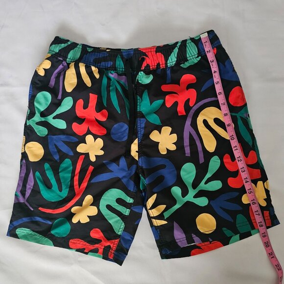 Hanna Andersson Men's Tropical Rainforest On Black Swim Trunks Size Medium - Picture 10 of 10